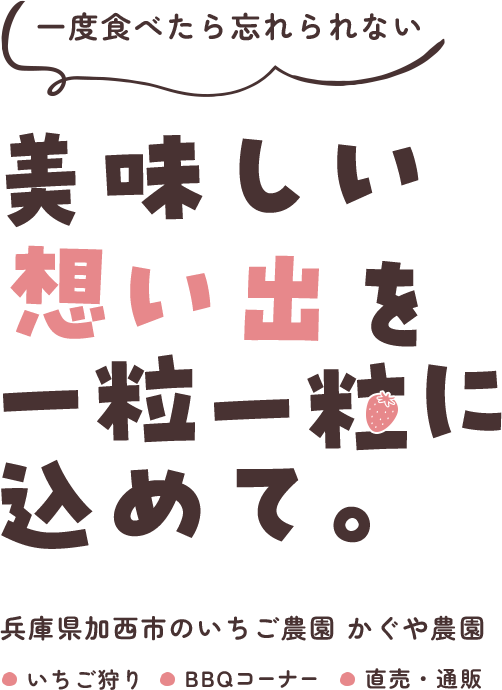 美味しい想い出を一粒一粒に込めて。